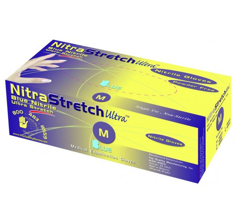 BRAZILIAN NITRA STRETCH ULTRA  NITRILE GLOVES BLUE-MEDIUIM Default Title