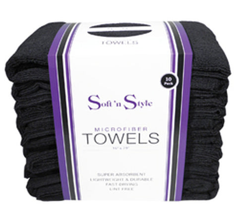 BURMAX MICROFIBER TOWEL BLACK  10 PACK Default Title